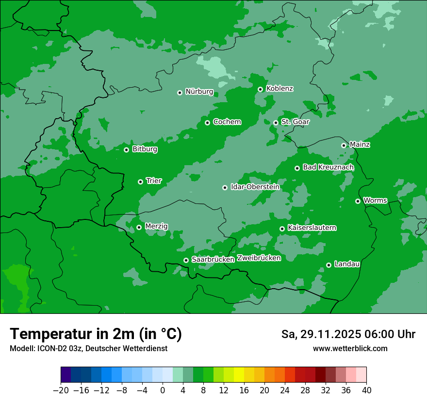 Modellkarten Temperatur