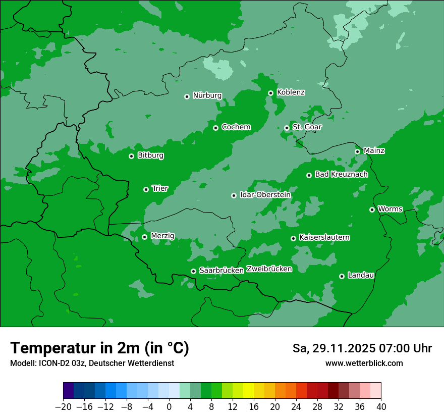 Modellkarten Temperatur