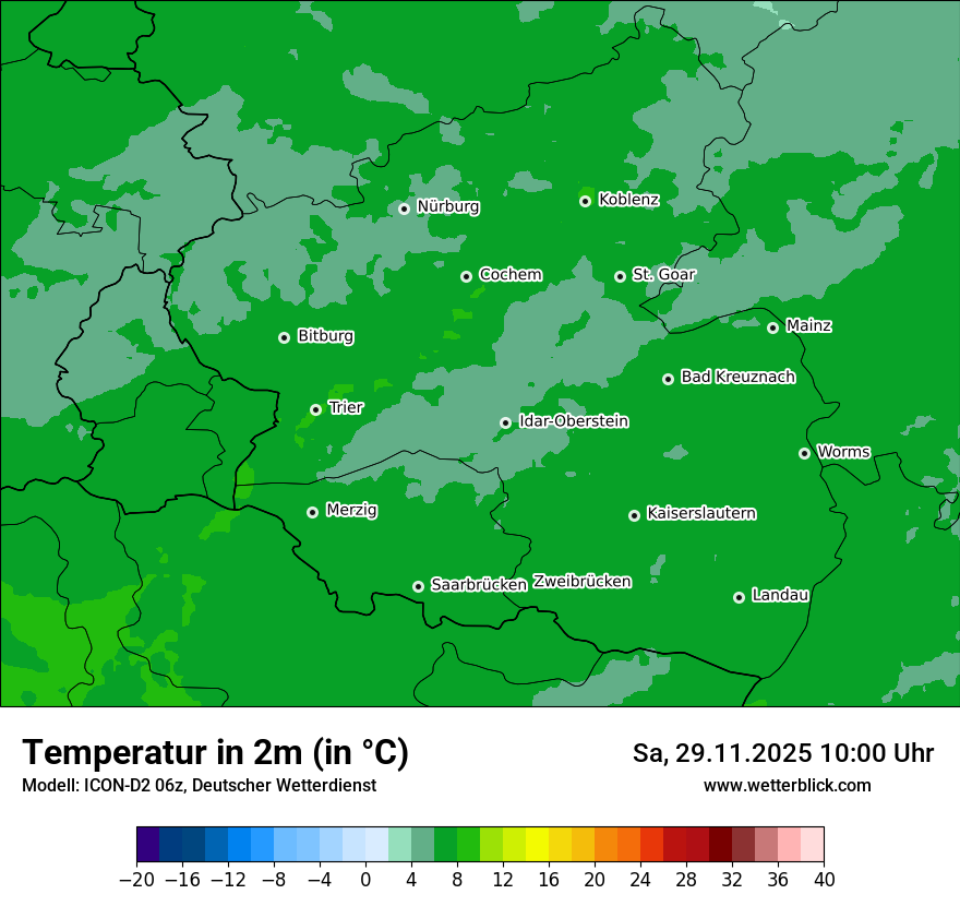 Modellkarten Temperatur