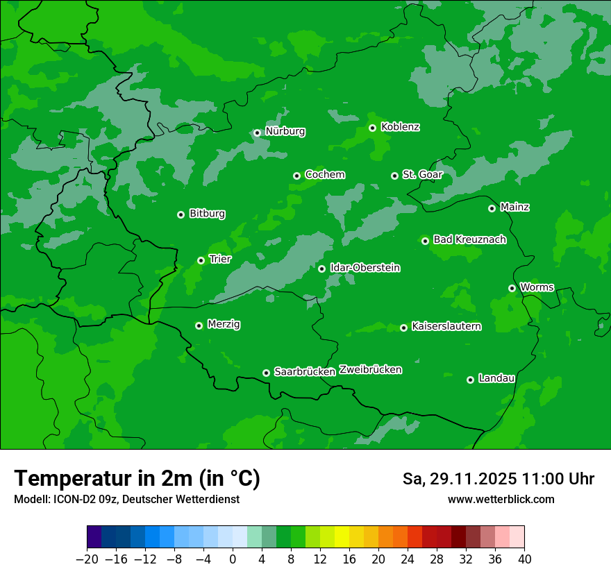 Modellkarten Temperatur