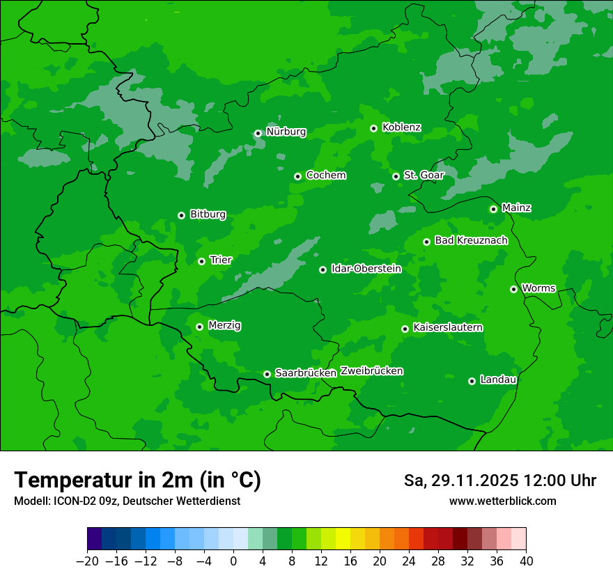 Modellkarten Temperatur