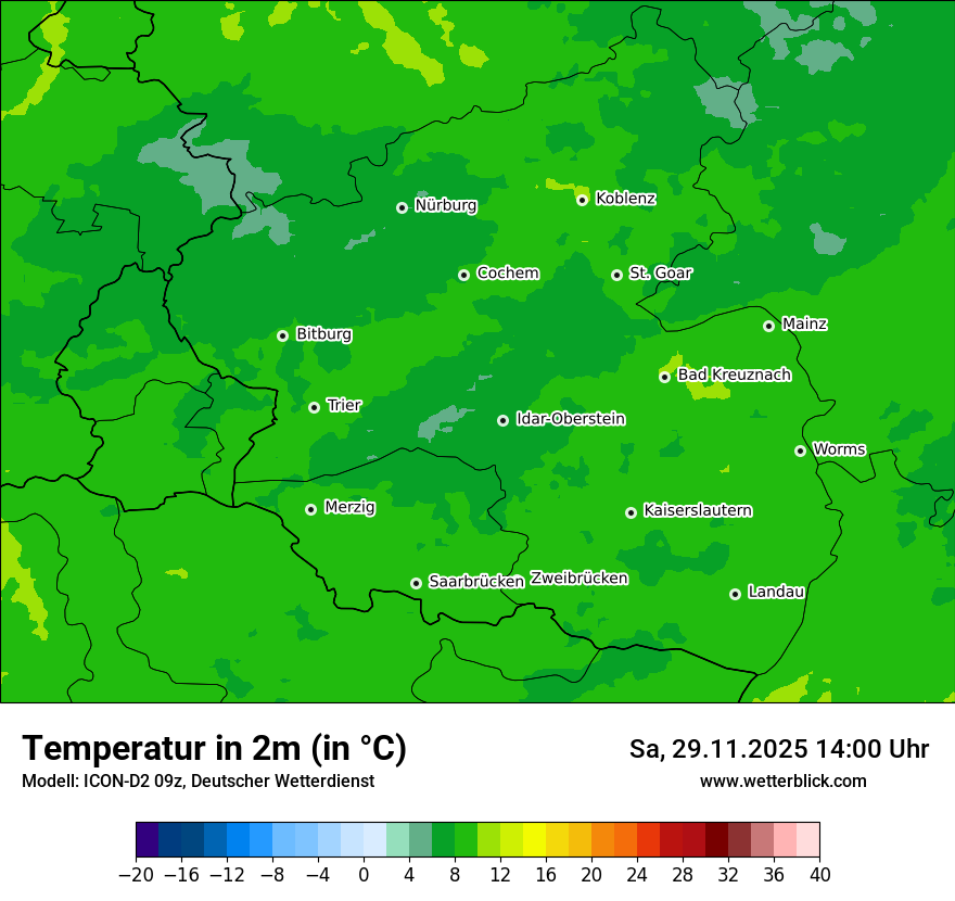 Modellkarten Temperatur