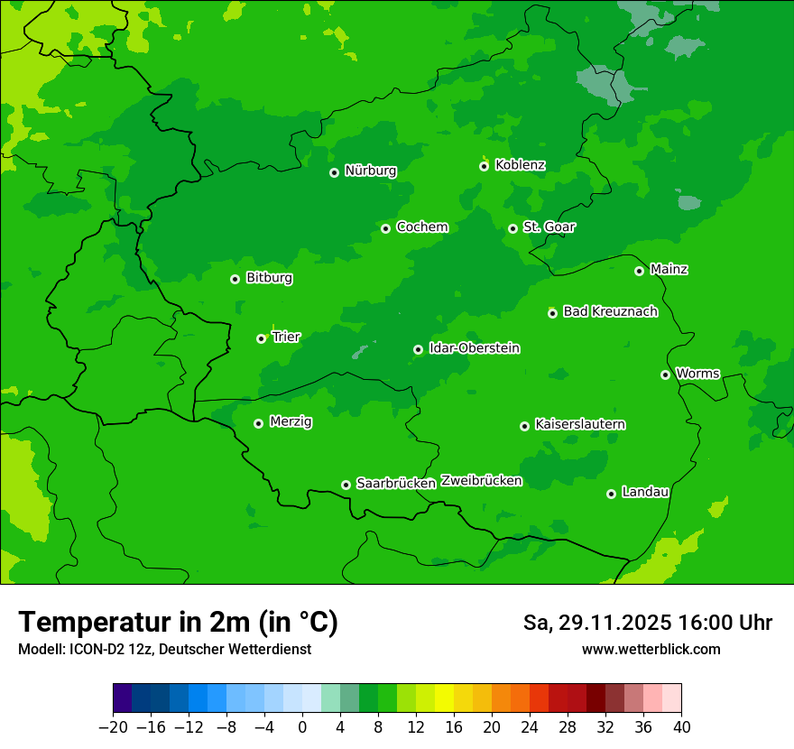 Modellkarten Temperatur