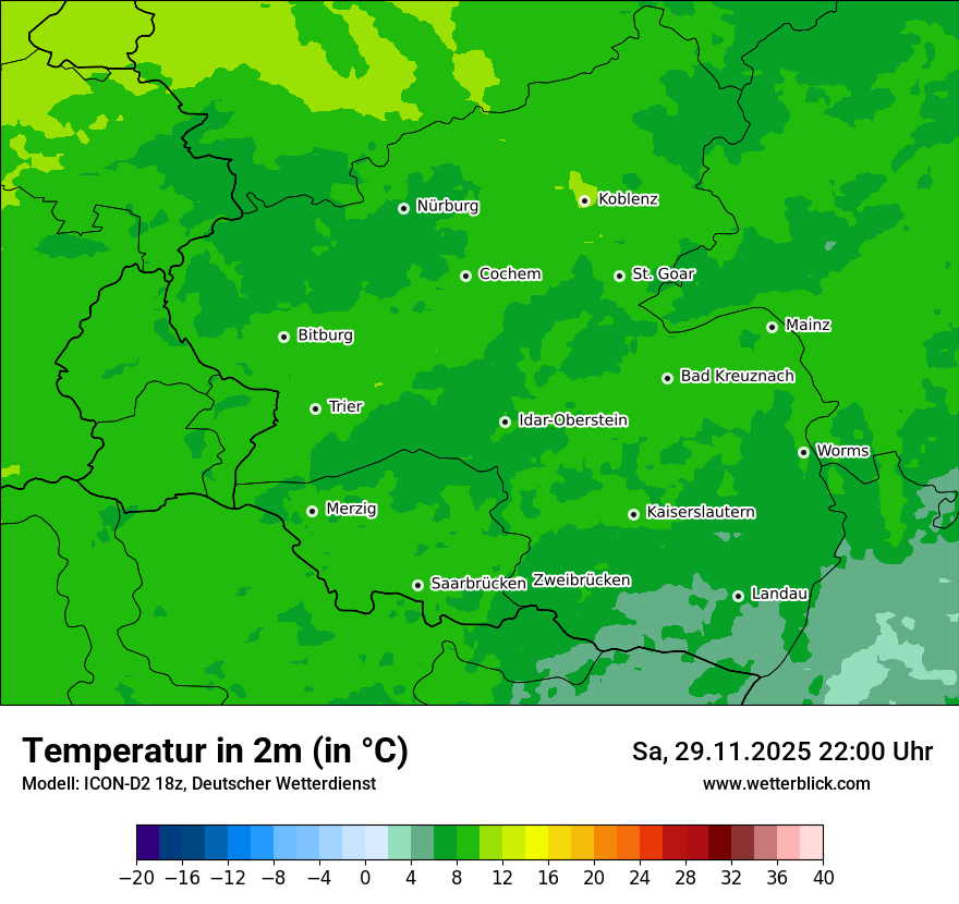 Modellkarten Temperatur