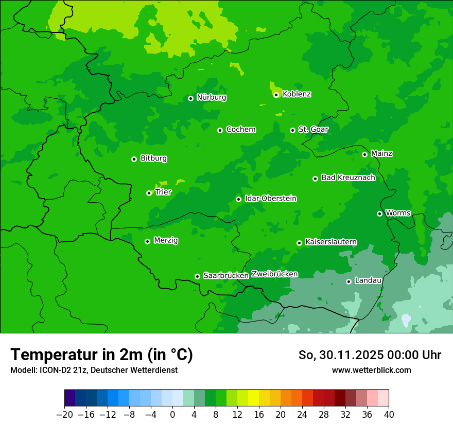 Modellkarten Temperatur