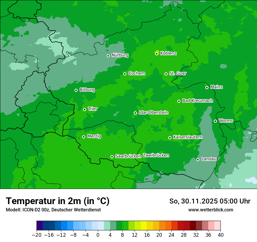 Modellkarten Temperatur