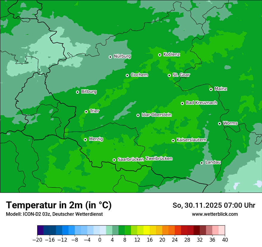 Modellkarten Temperatur