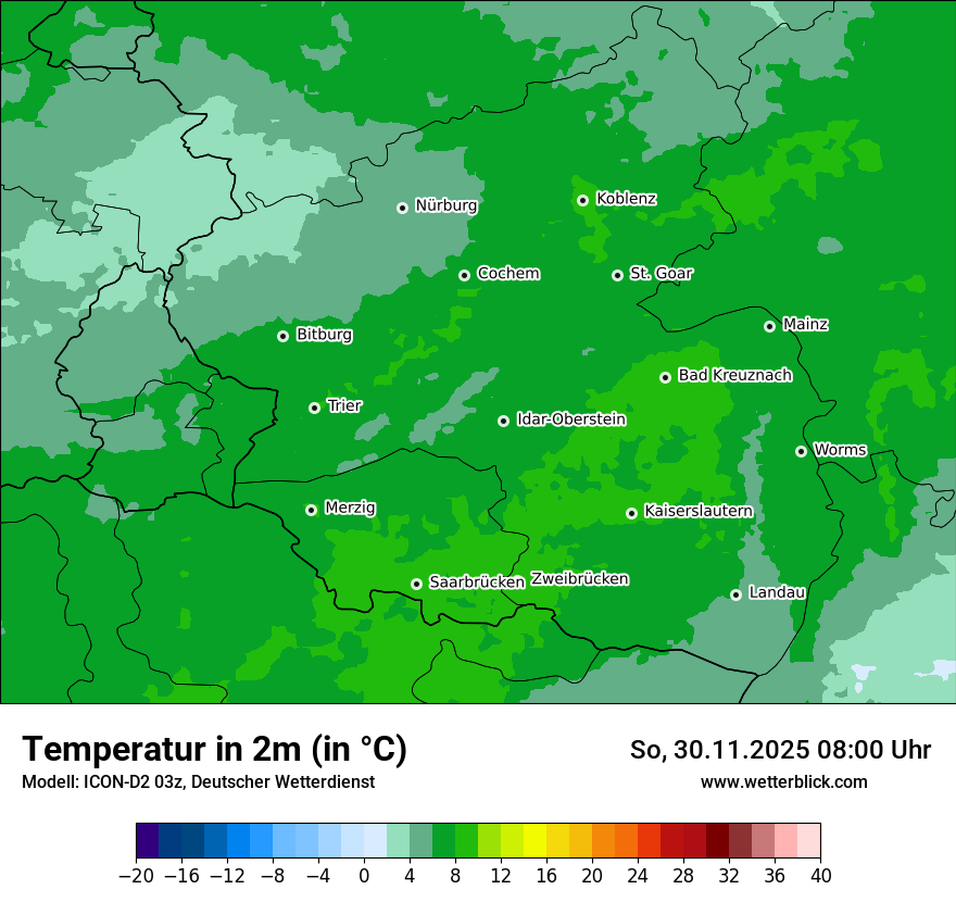 Modellkarten Temperatur