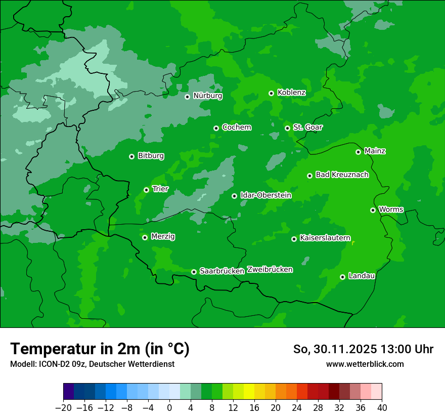 Modellkarten Temperatur