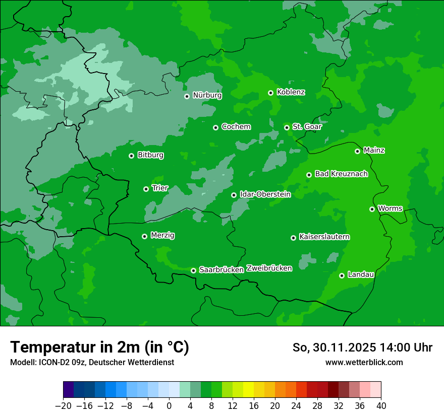 Modellkarten Temperatur