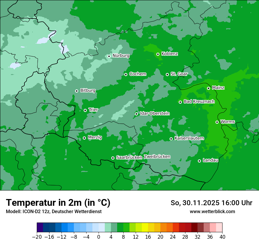 Modellkarten Temperatur