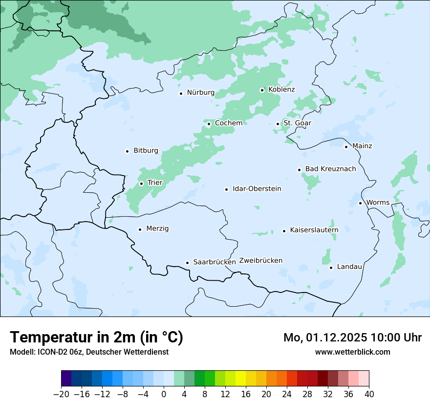 Modellkarten Temperatur