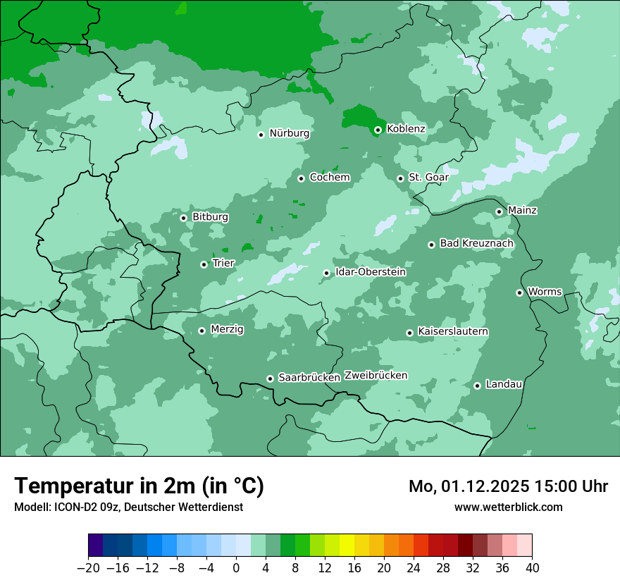 Modellkarten Temperatur