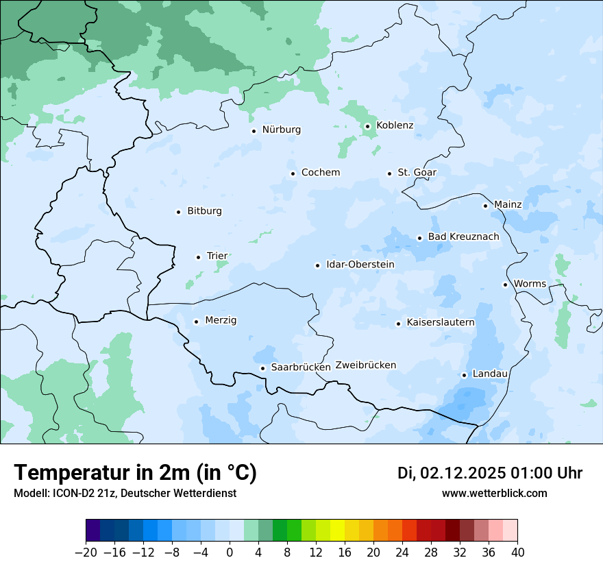 Modellkarten Temperatur