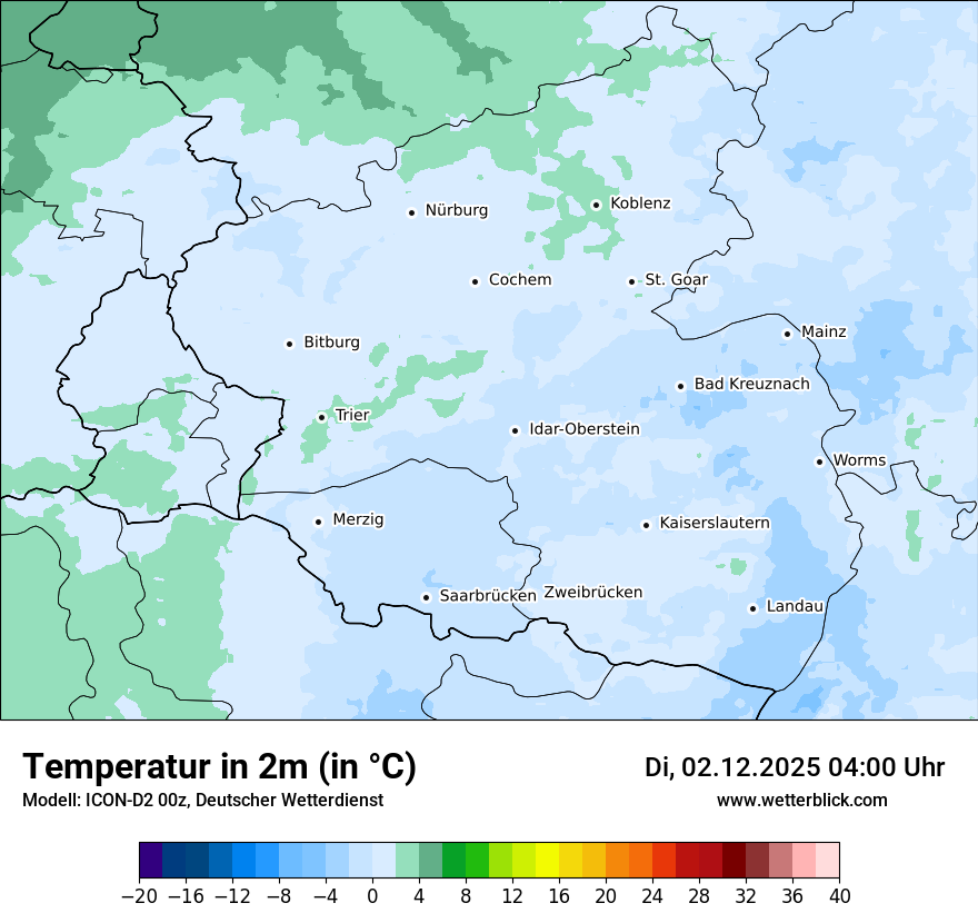 Modellkarten Temperatur