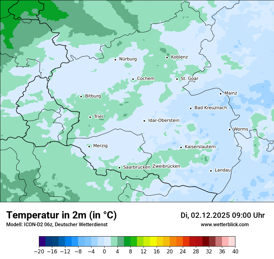 Modellkarten Temperatur