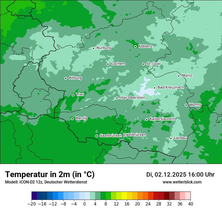 Modellkarten Temperatur