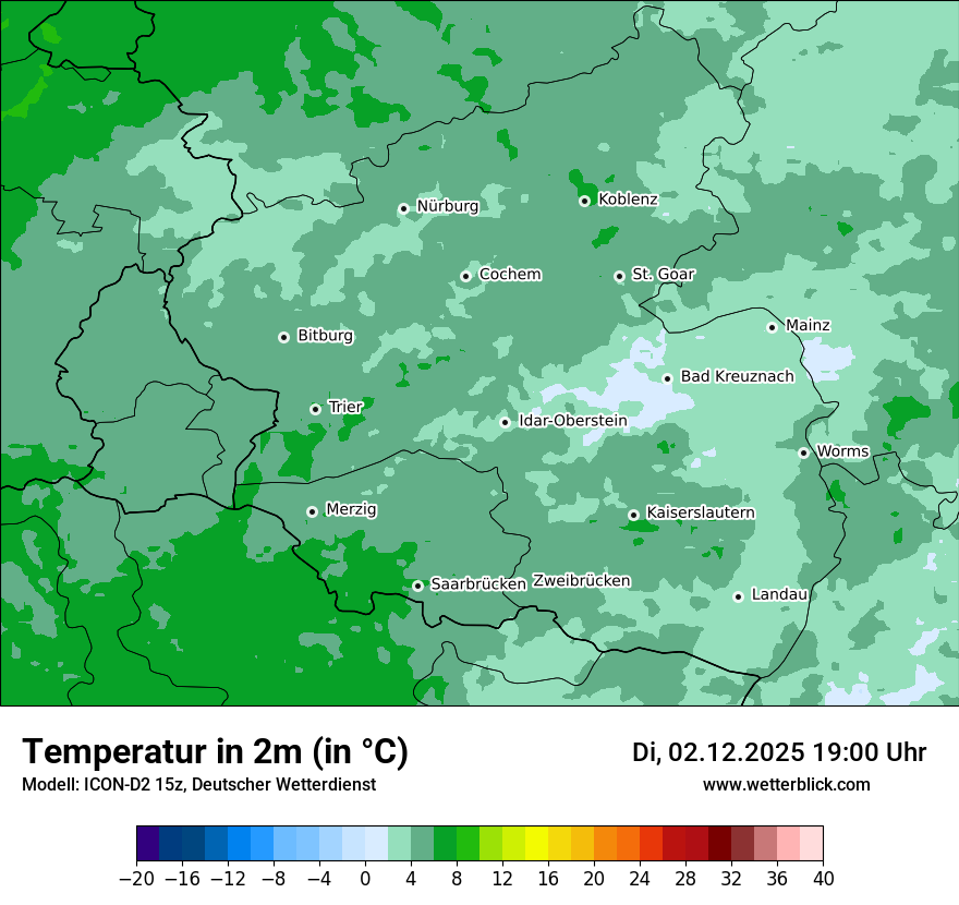Modellkarten Temperatur