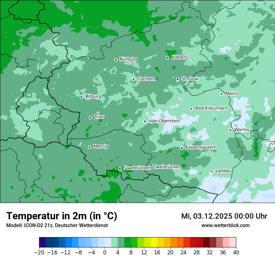 Modellkarten Temperatur