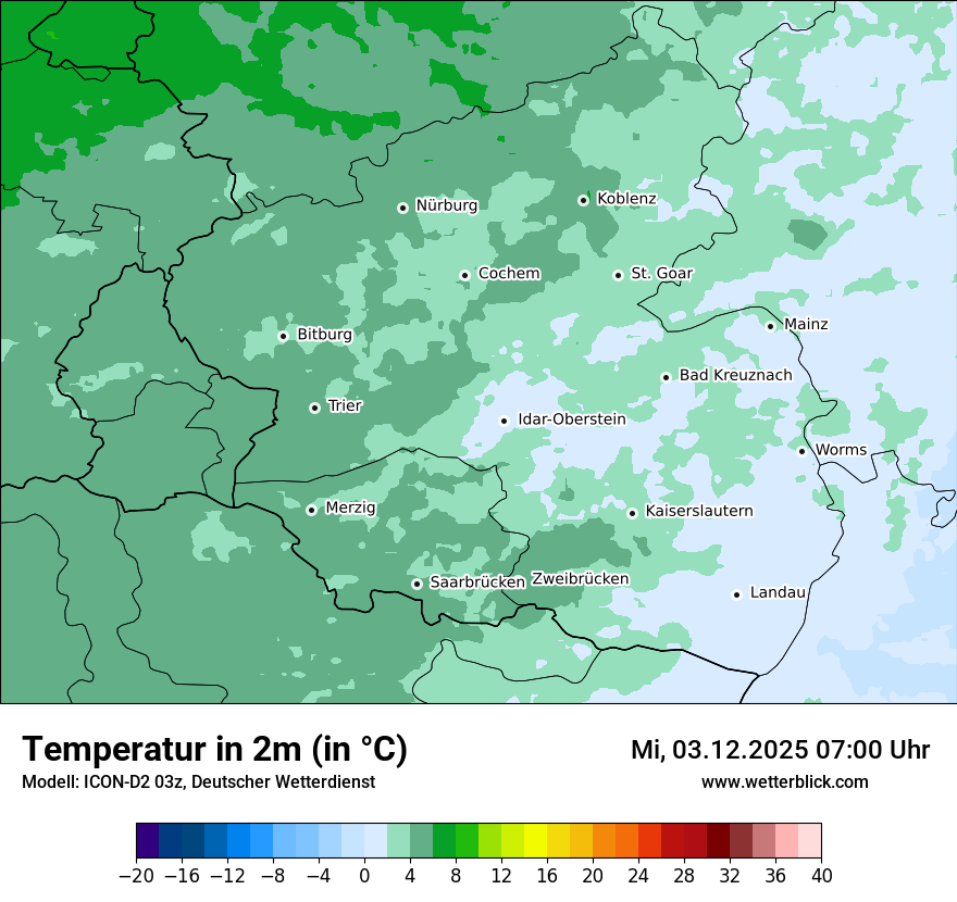 Modellkarten Temperatur