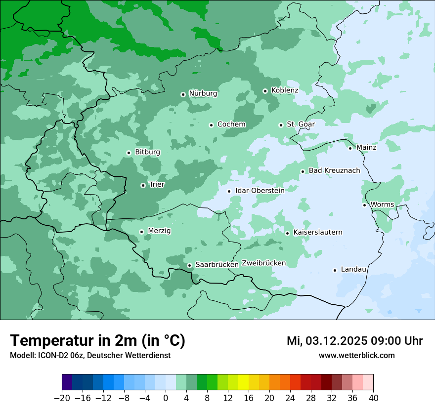 Modellkarten Temperatur