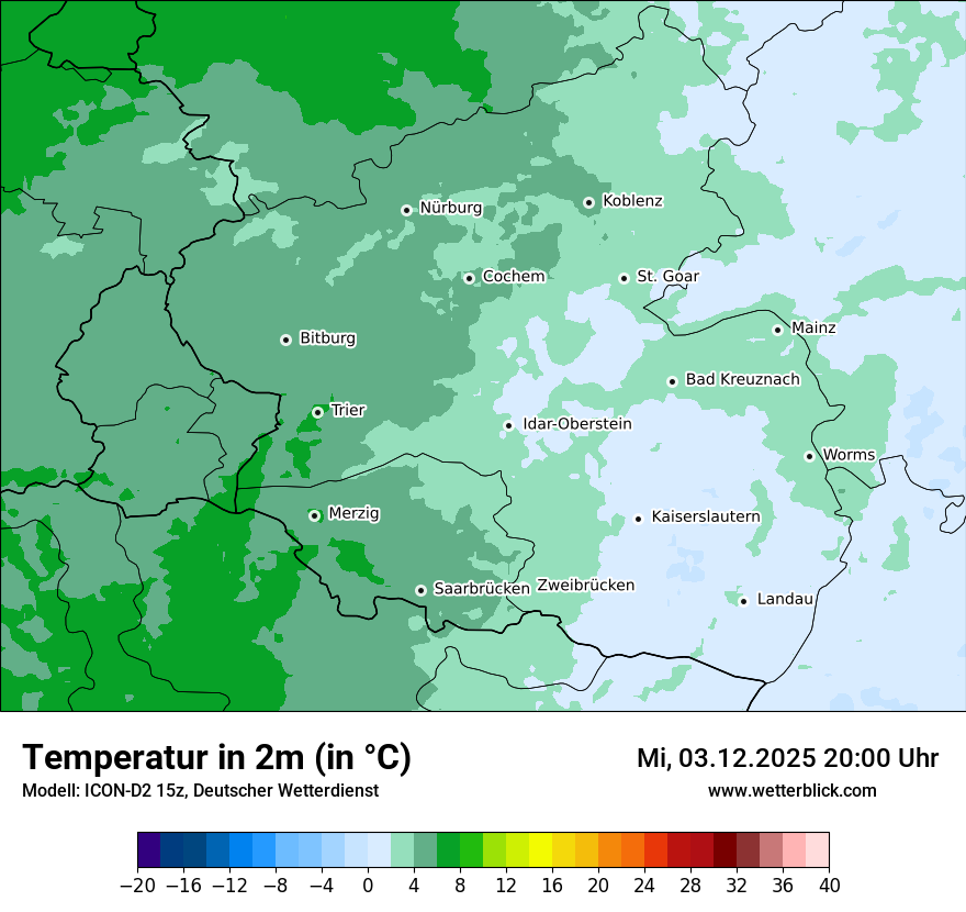 Modellkarten Temperatur