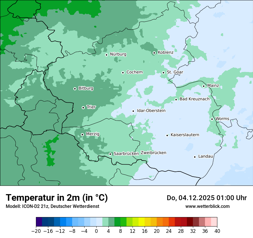 Modellkarten Temperatur