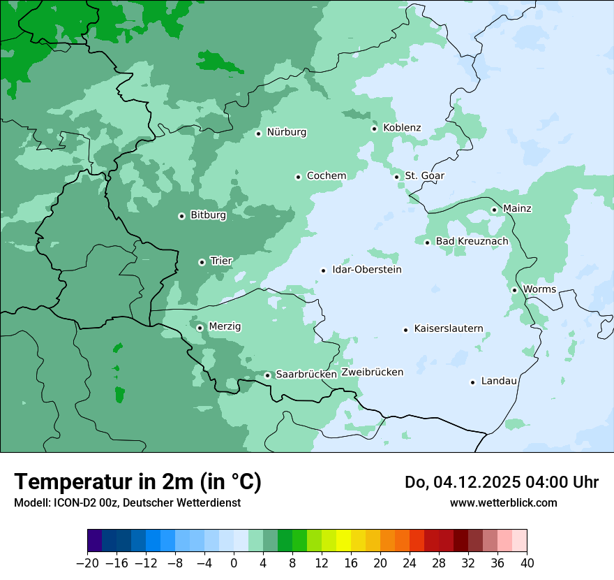 Modellkarten Temperatur
