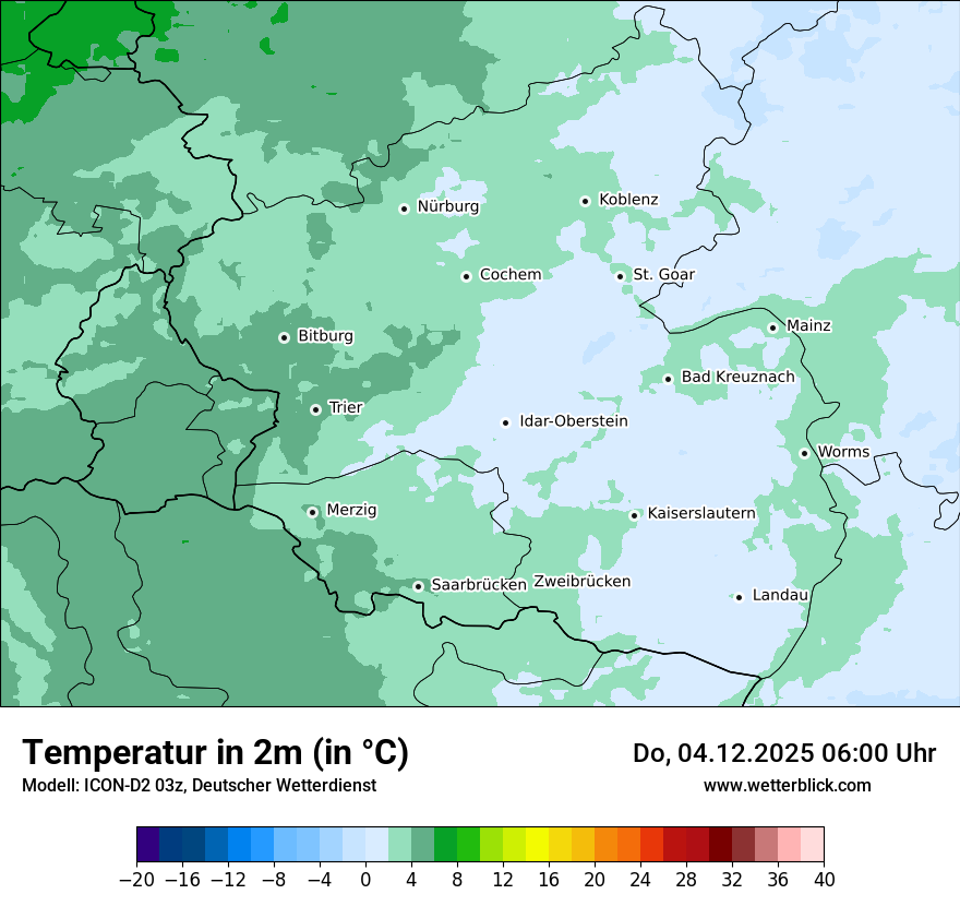 Modellkarten Temperatur
