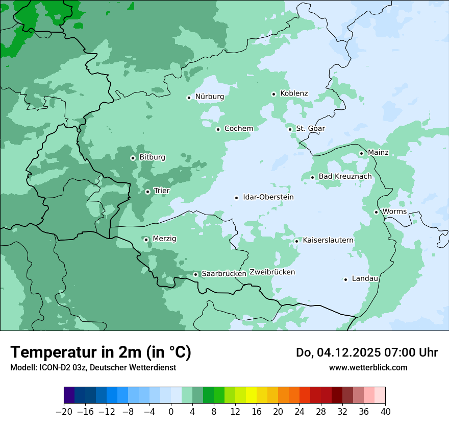 Modellkarten Temperatur