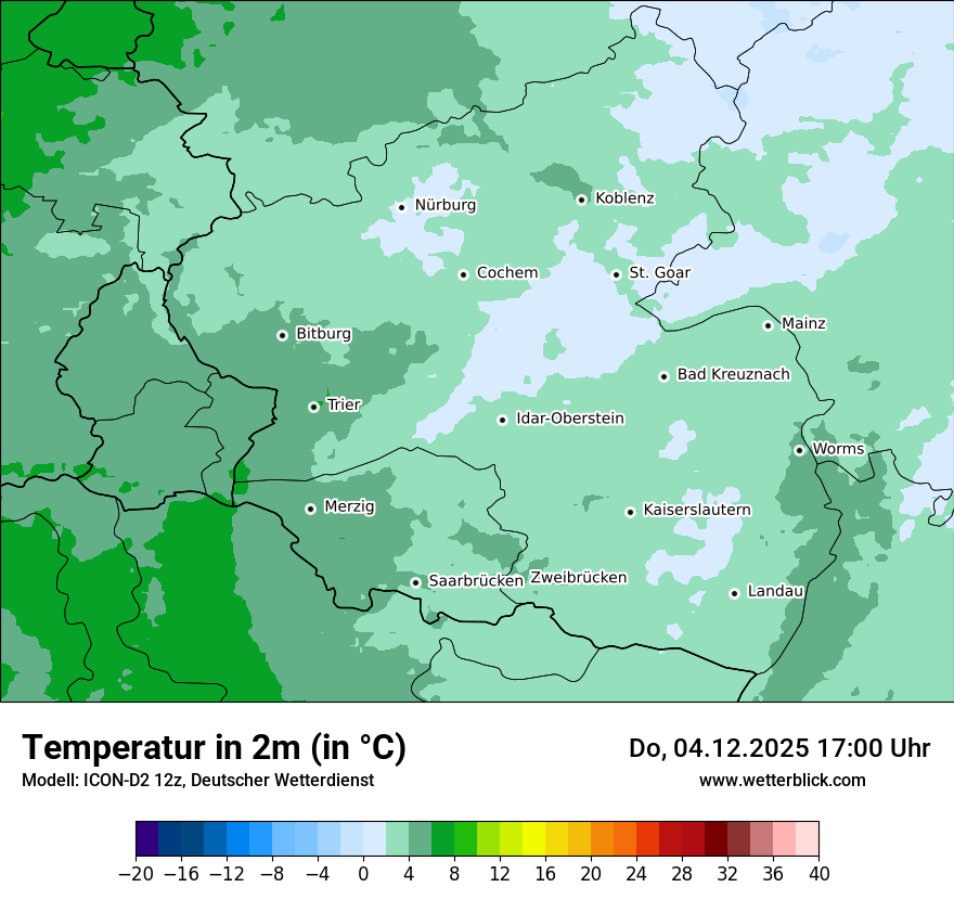 Modellkarten Temperatur