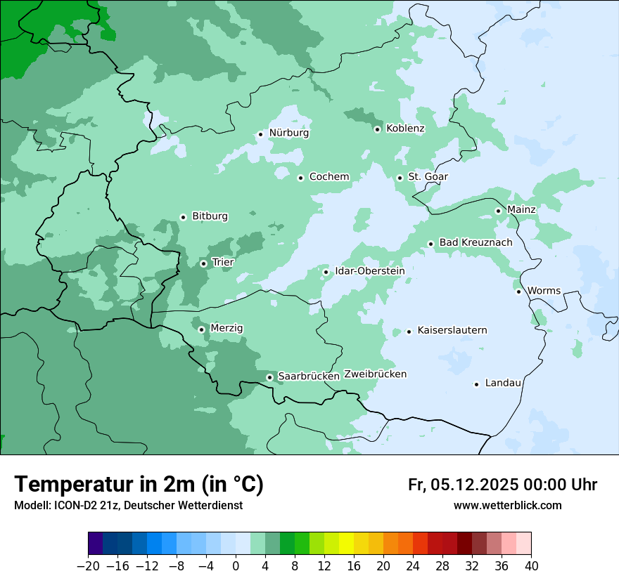 Modellkarten Temperatur
