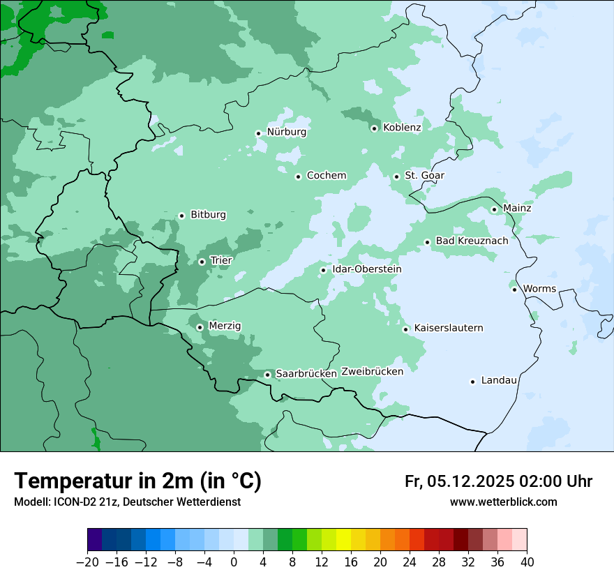 Modellkarten Temperatur