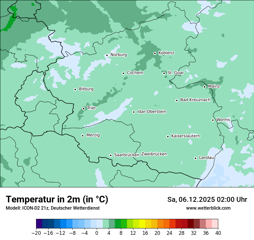 Modellkarten Temperatur