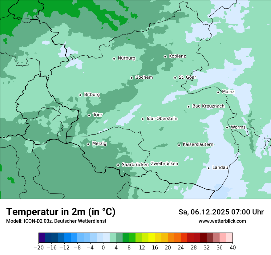 Modellkarten Temperatur