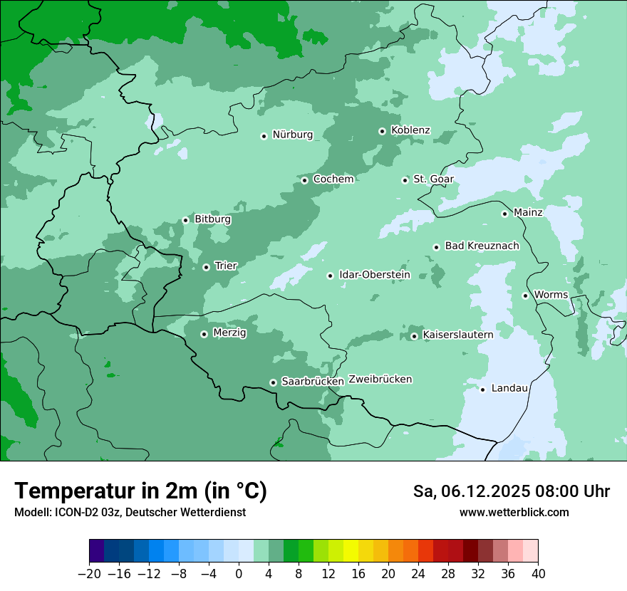 Modellkarten Temperatur