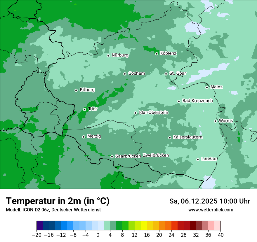 Modellkarten Temperatur