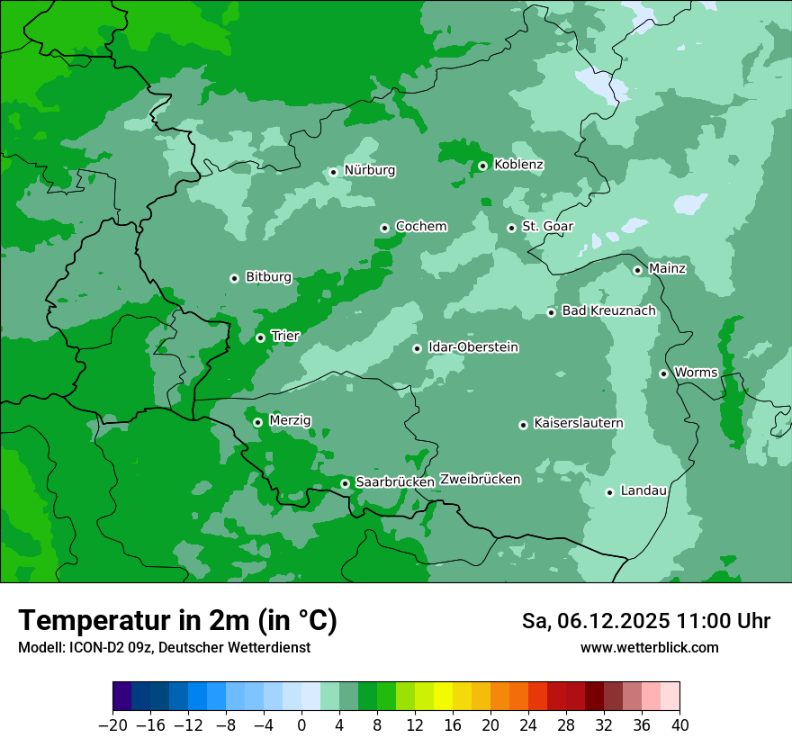 Modellkarten Temperatur