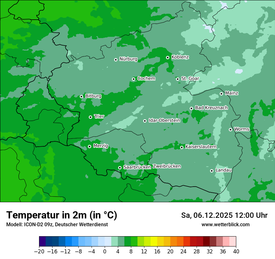 Modellkarten Temperatur