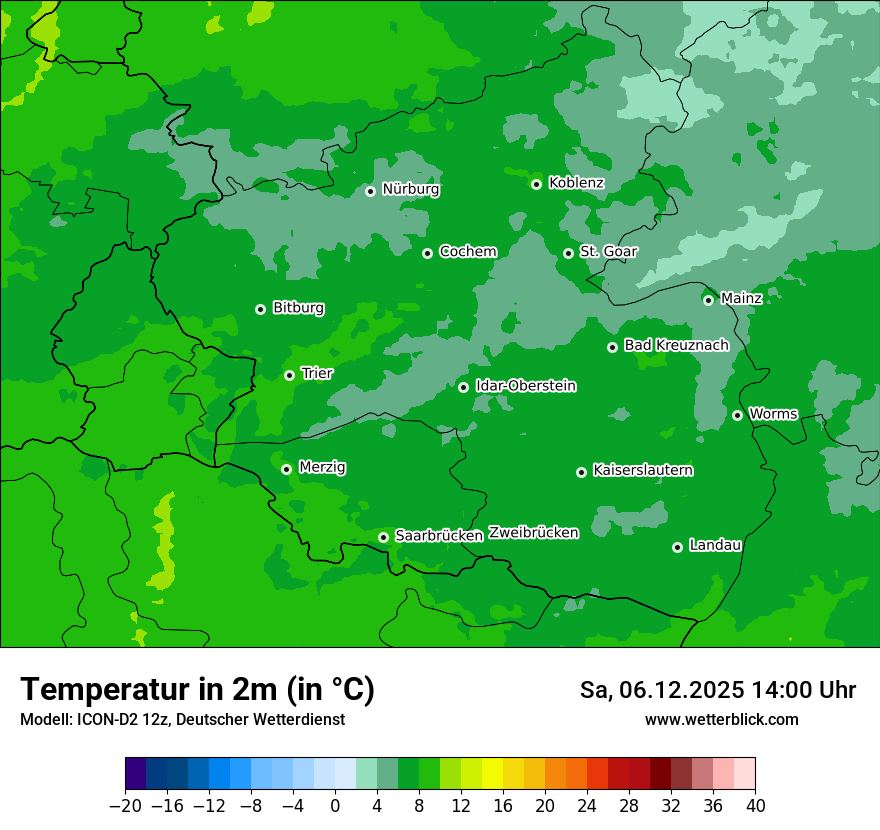 Modellkarten Temperatur