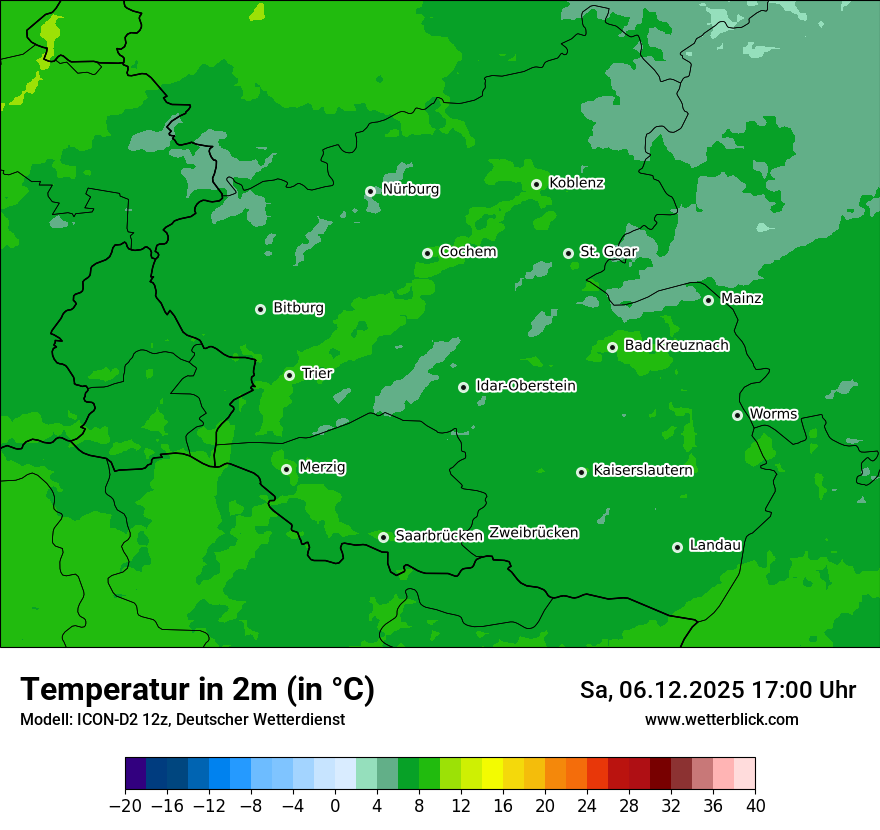 Modellkarten Temperatur