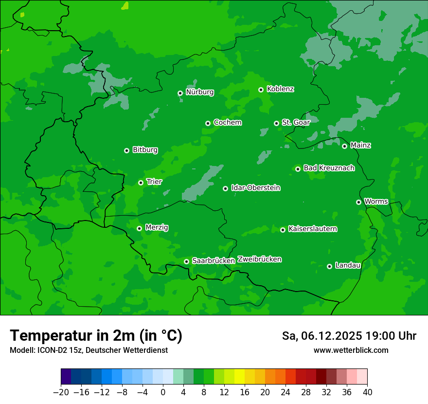 Modellkarten Temperatur