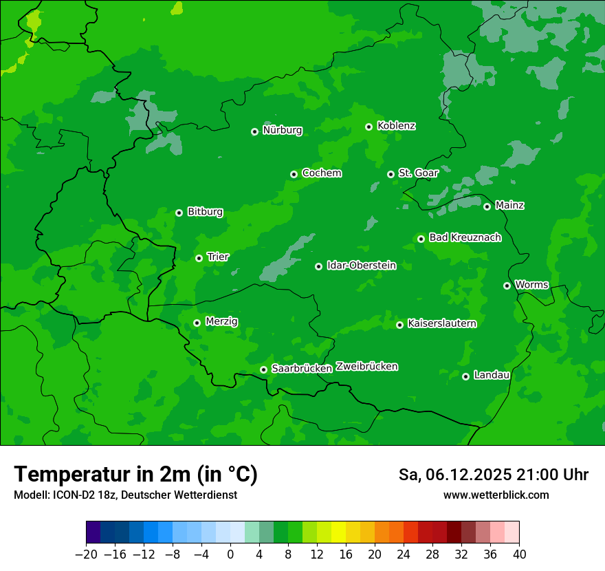 Modellkarten Temperatur