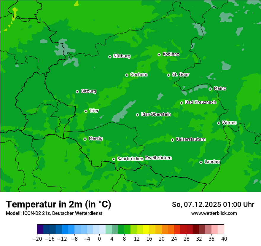 Modellkarten Temperatur