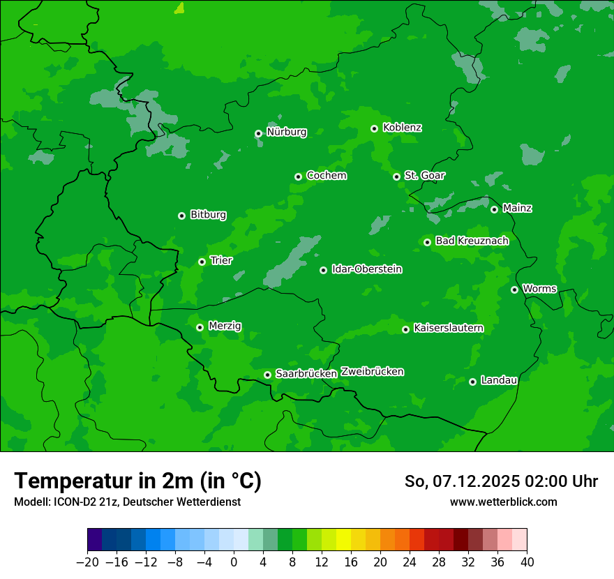 Modellkarten Temperatur