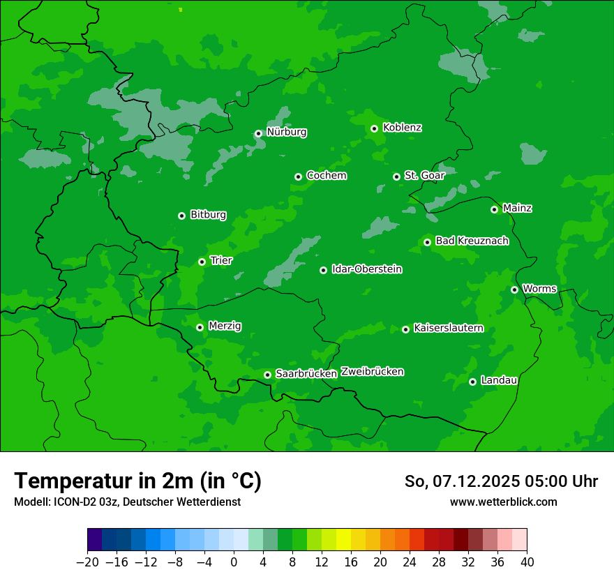 Modellkarten Temperatur