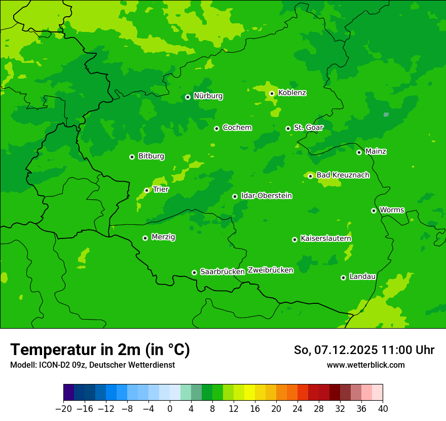 Modellkarten Temperatur