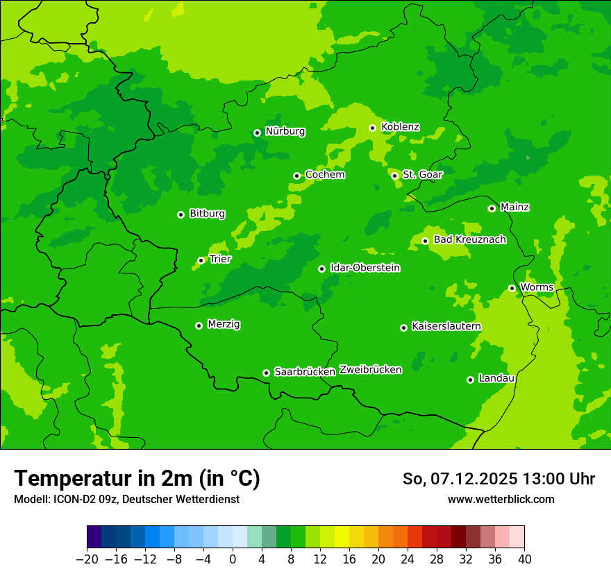 Modellkarten Temperatur