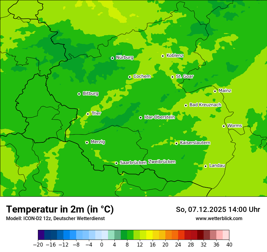 Modellkarten Temperatur