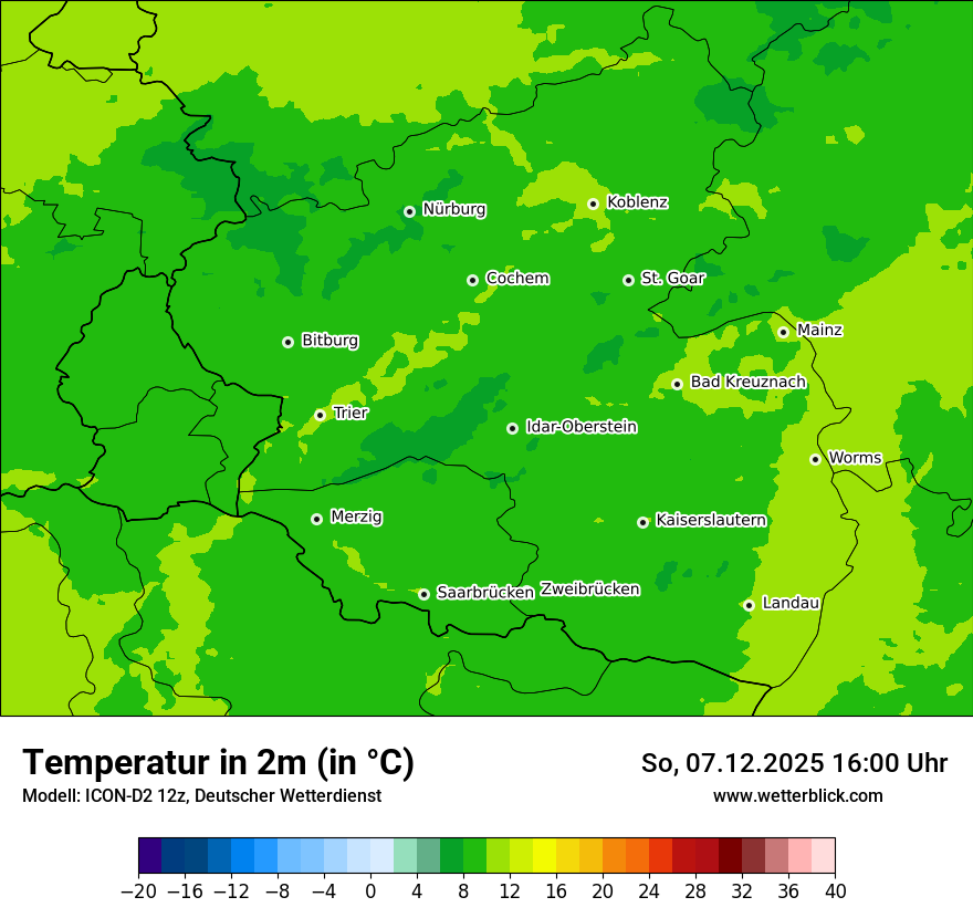 Modellkarten Temperatur